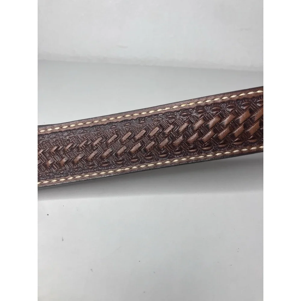 Vtg Torel 565 Top Grain Cowhide Belt Sz 39 Brown Tooled Leather Belt Texas